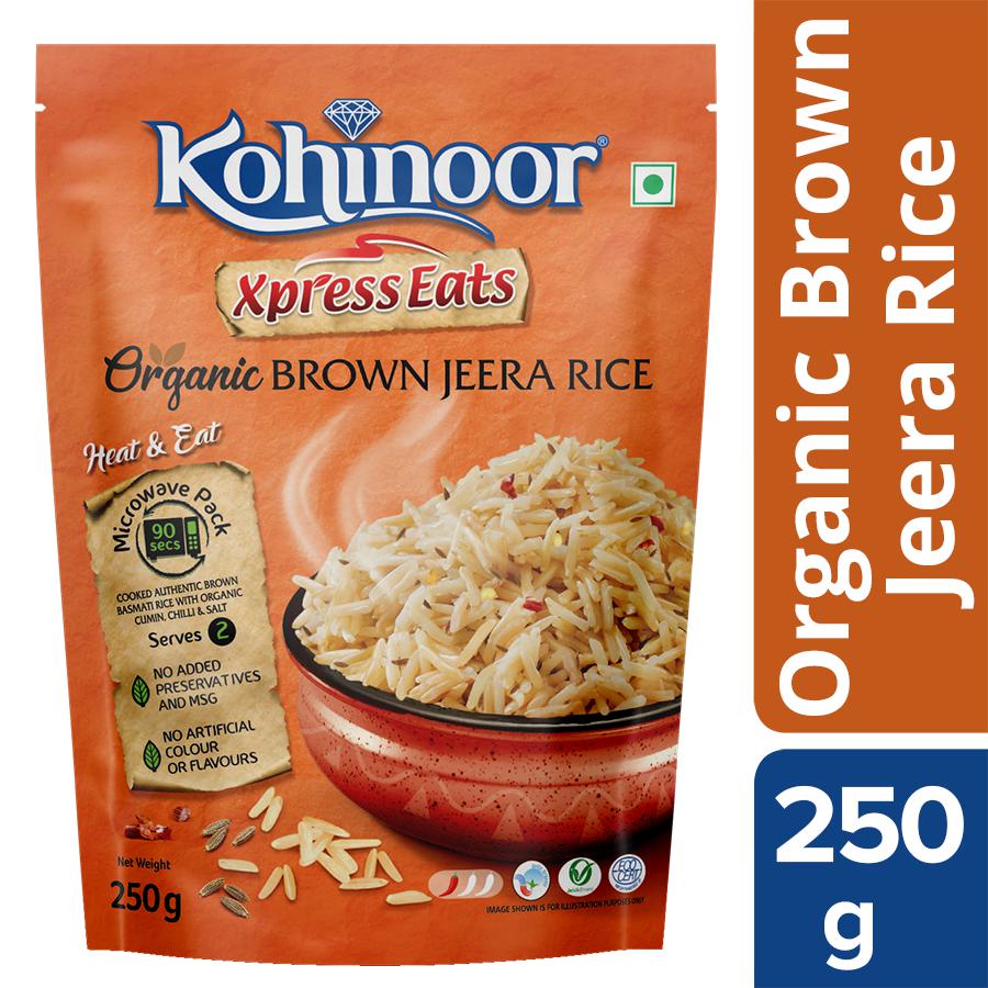 Kohinoor Xpress Eats, Ready-to-Eat Organic Brown Jeera Rice, 250 g 